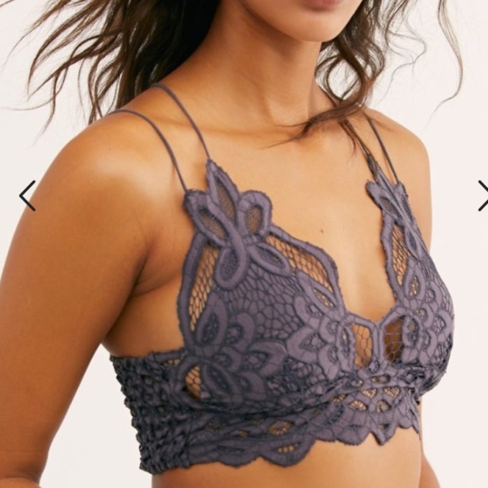 NWT Free People Bralette Adella in Charcoal